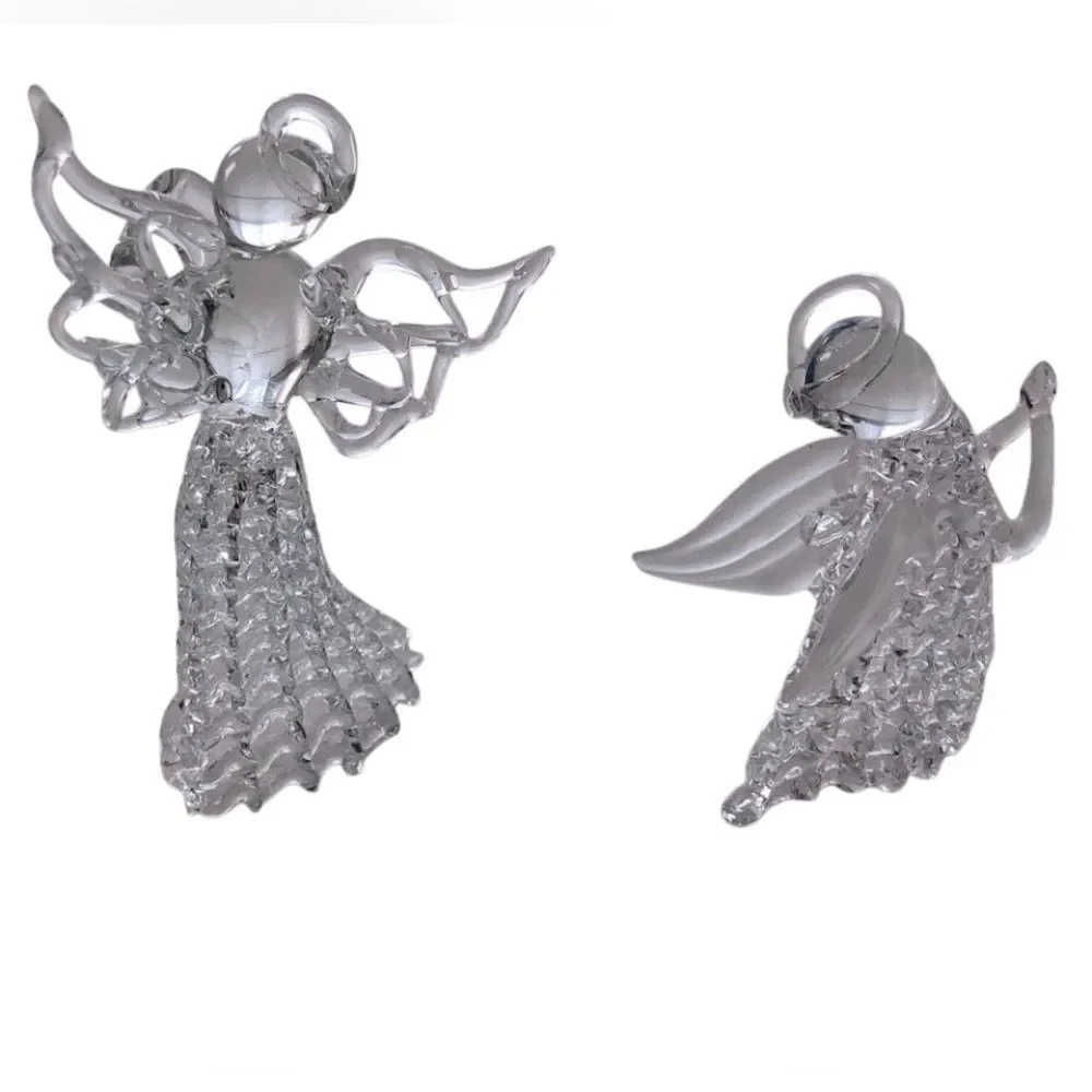 4 Glass Angel Ornaments